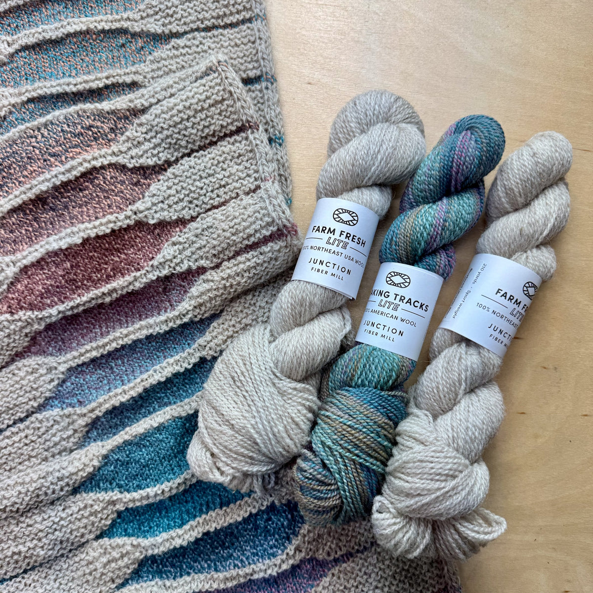 Tintype Scarf Bundle: Alpenglow + Natural Grey – Junction Fiber Mill